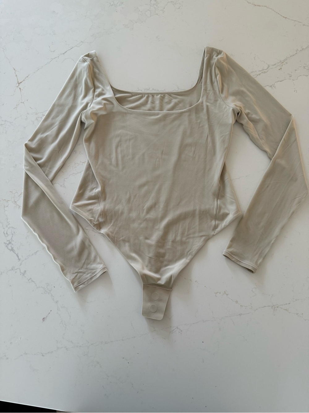 lululemon athletica Long Sleeve Scoop Neck Bodysuit - Beige
